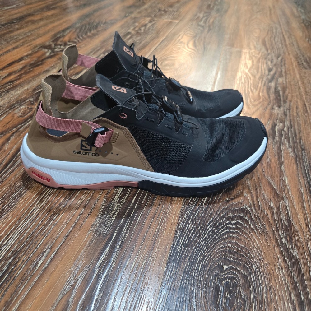 Salomon 9.5 Tech Amphib 4 Water Shoes Women Black Brown Rose Cloud 409928